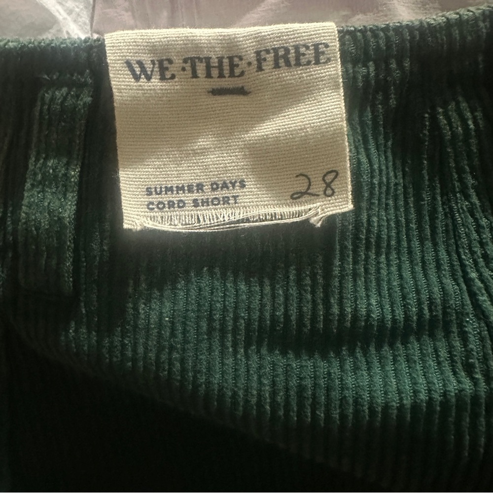 Free People We The Free Summer Days Cord Shorts in Huntress Green Size 28 - Picture 6 of 7